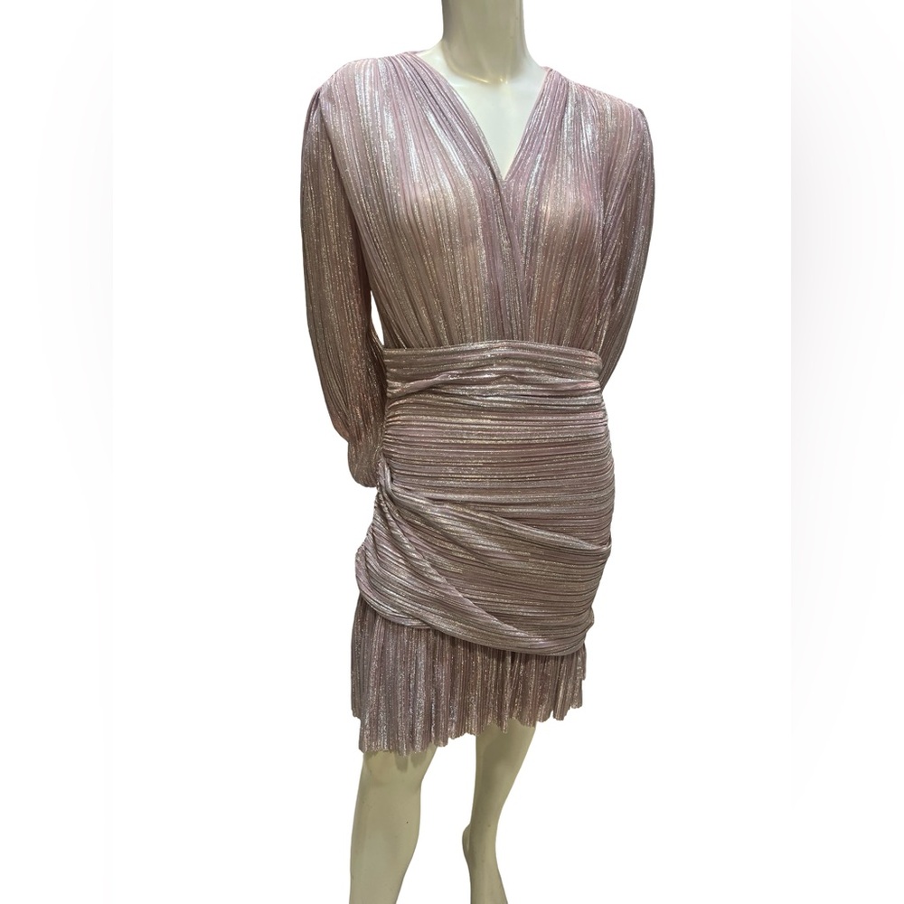 Maje wrap effects lane mini dress Rose Gold 42 US 10